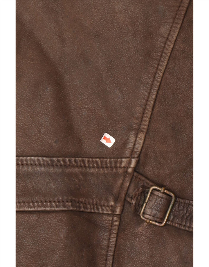 Vintage Mens Leather Jacket UK 38 Medium Brown Leather