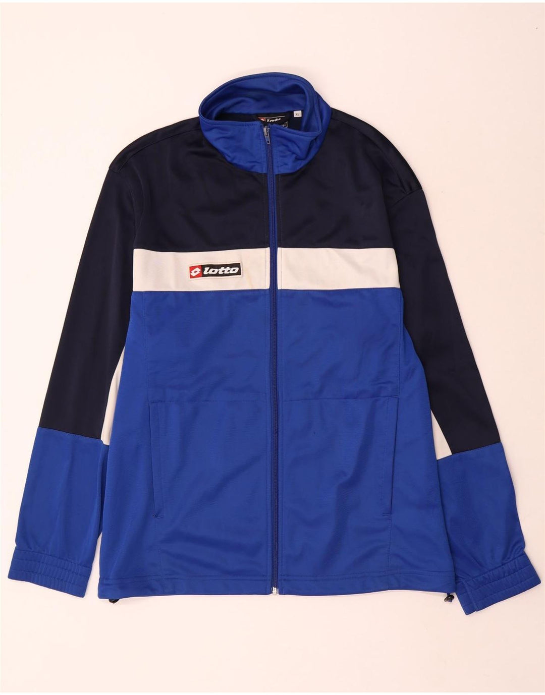Lotto Mens Tracksuit Top Jacket XL Blue Colourblock Polyester
