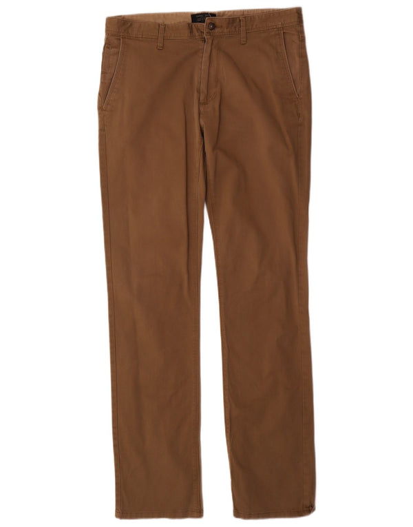 Zara Mens Straight Chino Trousers EU 40 Medium W31 L33 Beige Cotton