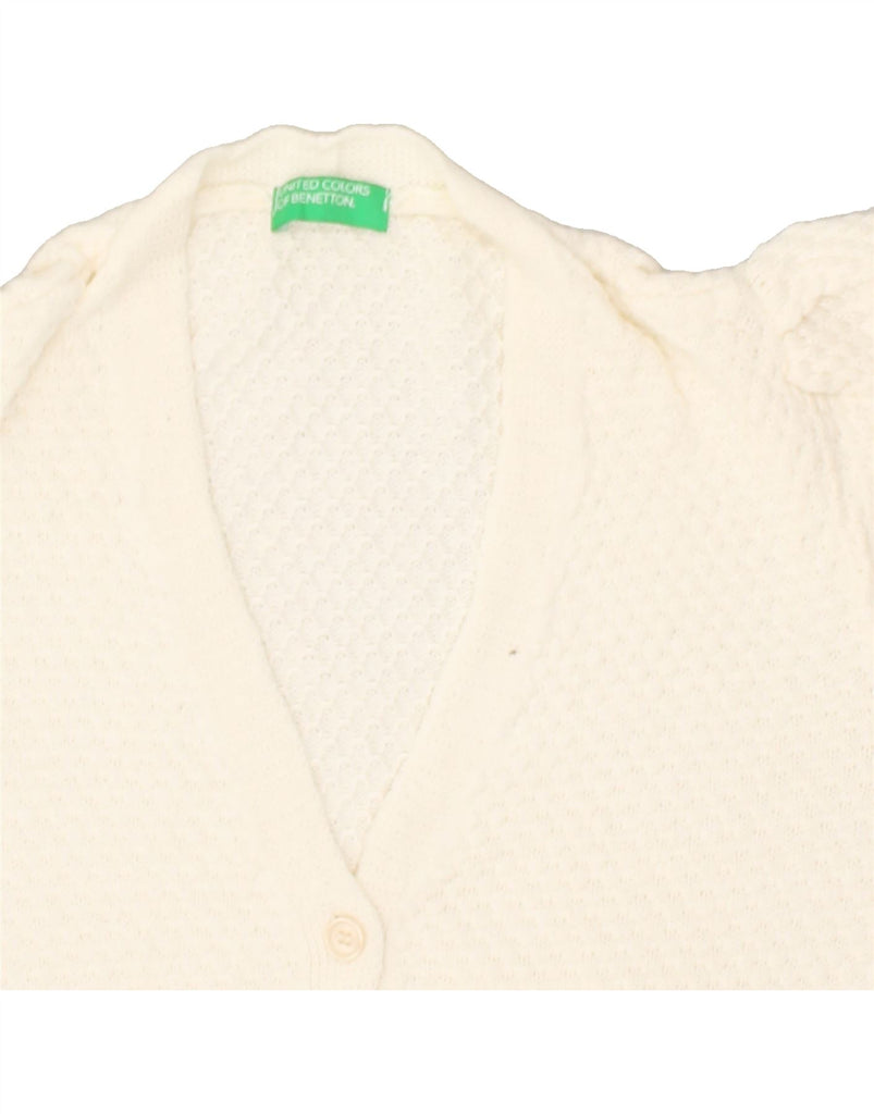 BENETTON Womens Cardigan Sweater UK 12 Medium Off White | Vintage Benetton | Thrift | Second-Hand Benetton | Used Clothing | Messina Hembry 