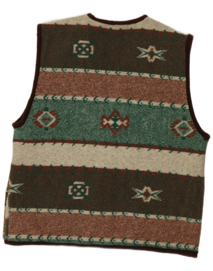 Vintage Mens Gilet UK 38 Medium Multicoloured Geometric Polyester