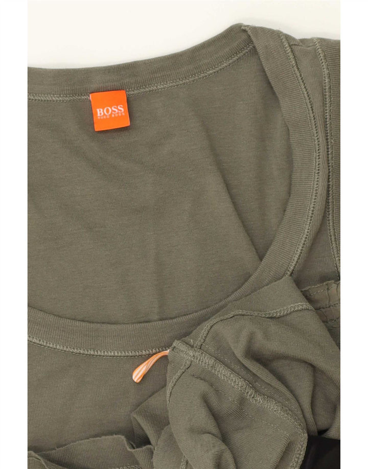 Hugo Boss Womens Vest Top UK 12 Medium Khaki