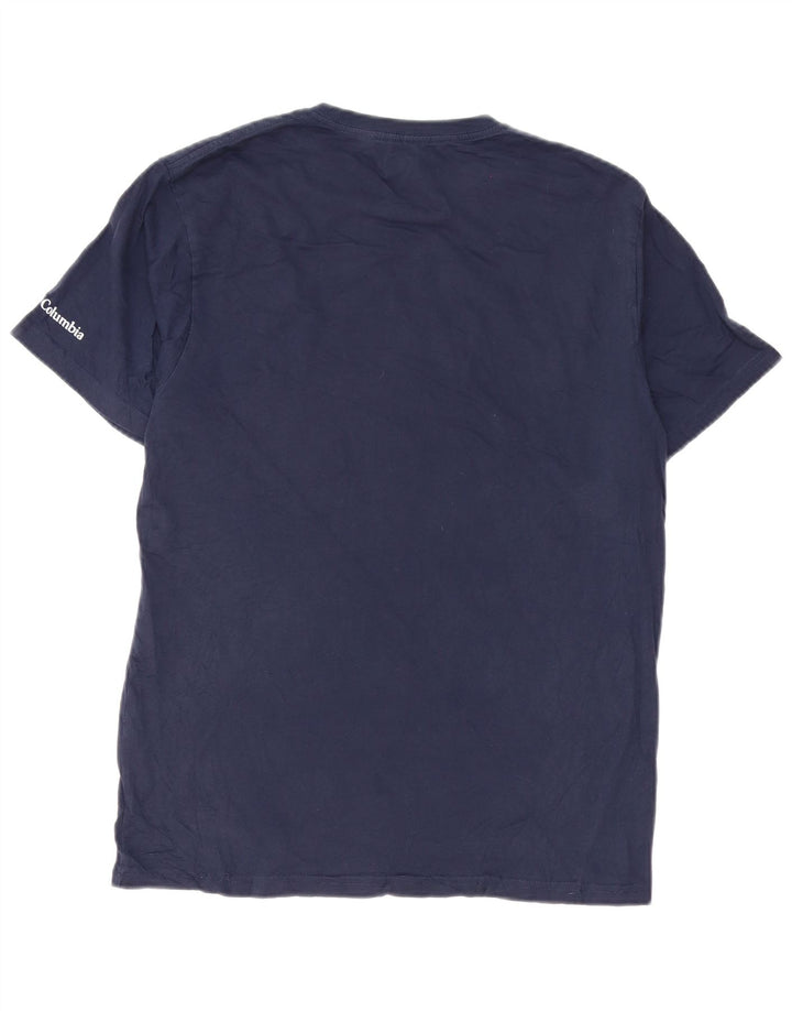 Columbia Mens Graphic T-Shirt Top Medium Navy Blue Cotton