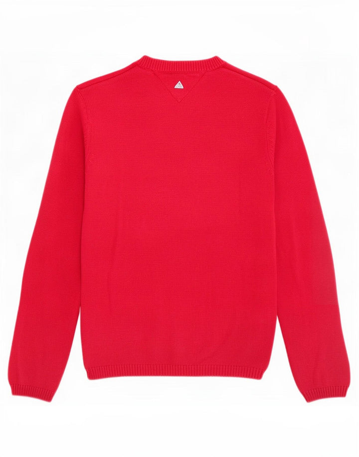 Tommy Hilfiger Mens Crew Neck Jumper Sweater Medium Red Cotton