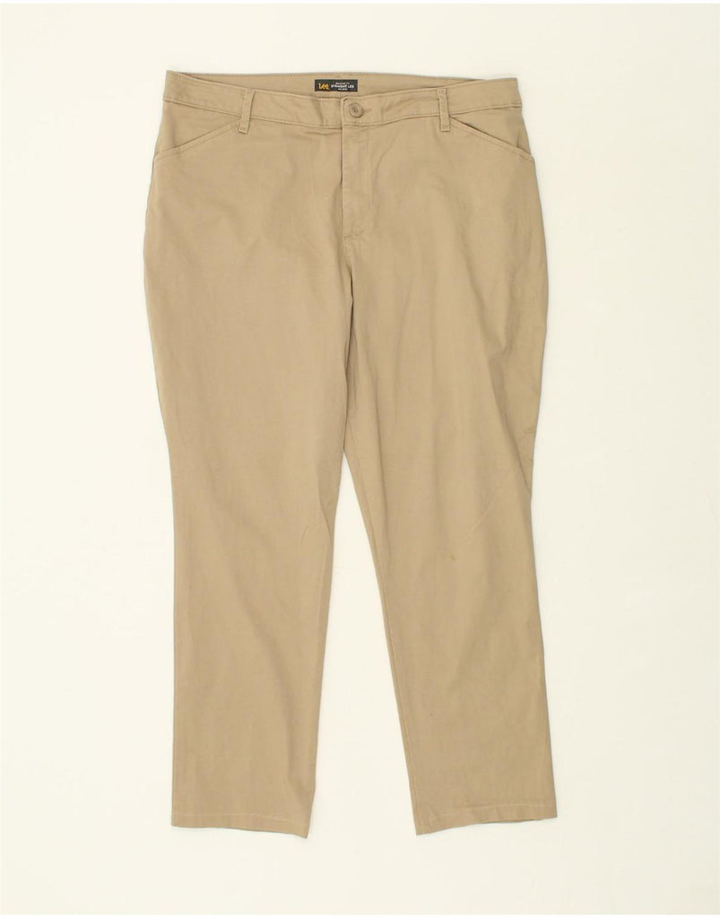 LEE Womens Mid Rise Straight Casual Trousers US 14 XL W36 L26  Beige | Vintage Lee | Thrift | Second-Hand Lee | Used Clothing | Messina Hembry 