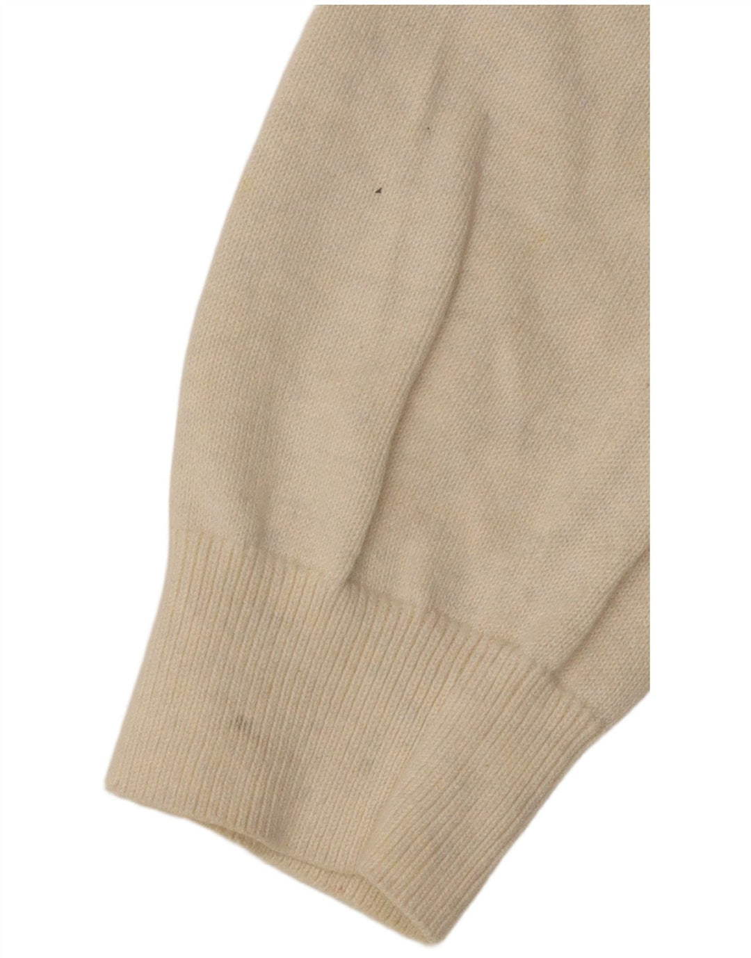 TOMMY HILFIGER Mens Zip Neck Jumper Sweater Large Off White Cotton