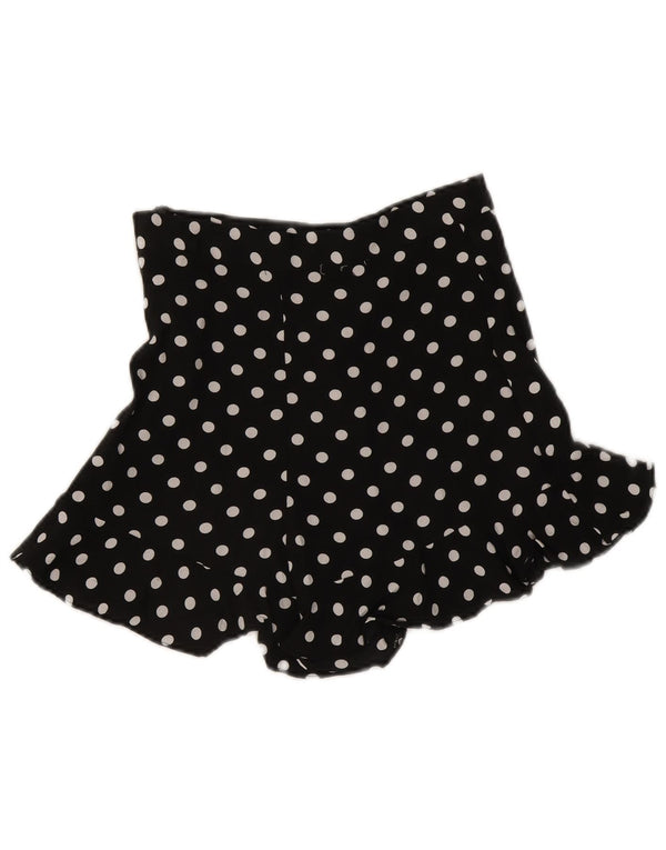 Zara Womens High Waist Casual Shorts Small W26 Black Polka Dot