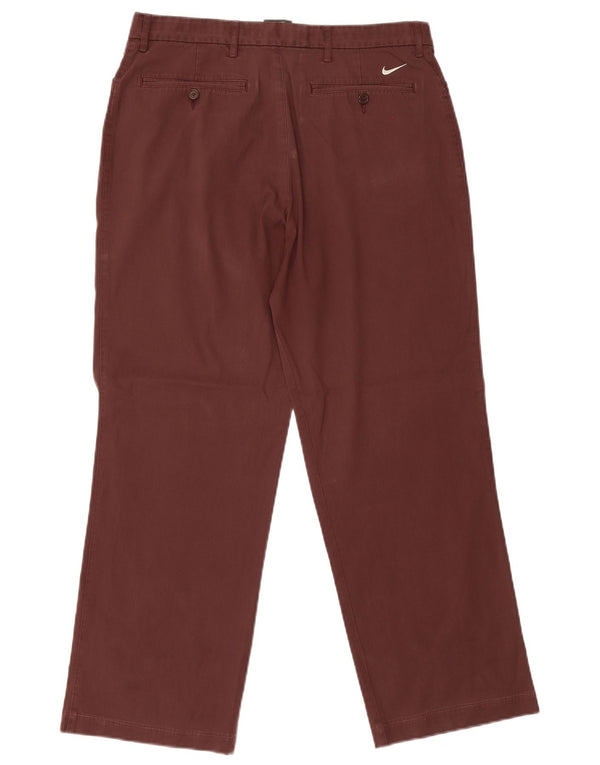 Nike Mens Straight Casual Trousers W32 L28 Brown Cotton