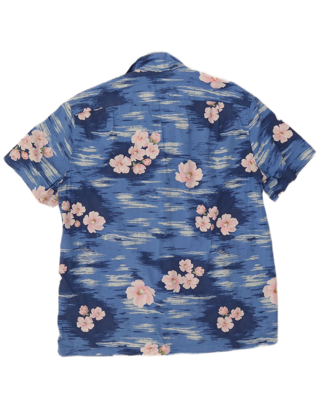 J. CREW Mens Flex Short Sleeve Shirt Medium Blue Floral Cotton