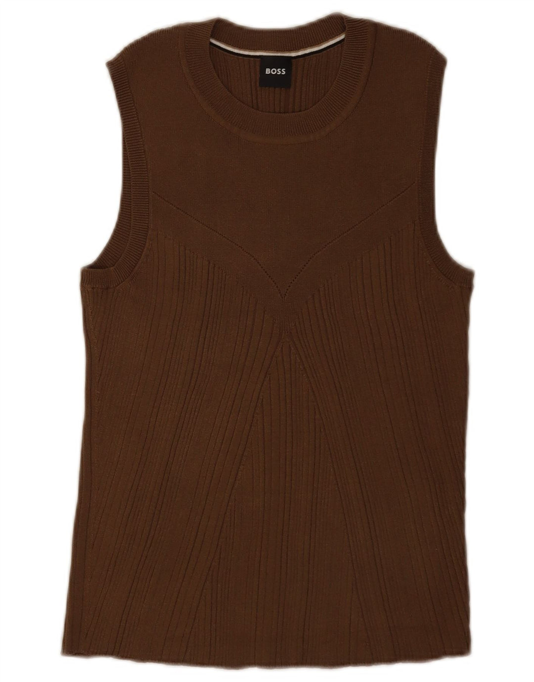 Hugo Boss Womens Vest Top UK 18 XL Brown Viscose