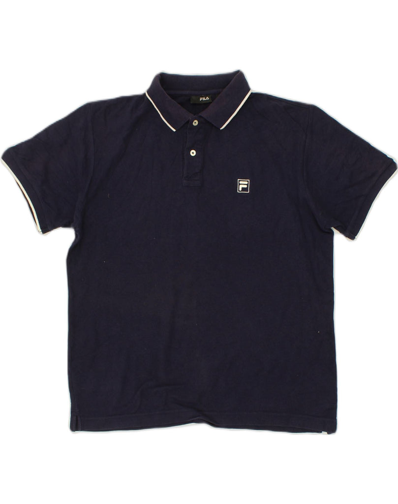 FILA Mens Polo Shirt Large Navy Blue Cotton | Vintage Fila | Thrift | Second-Hand Fila | Used Clothing | Messina Hembry 