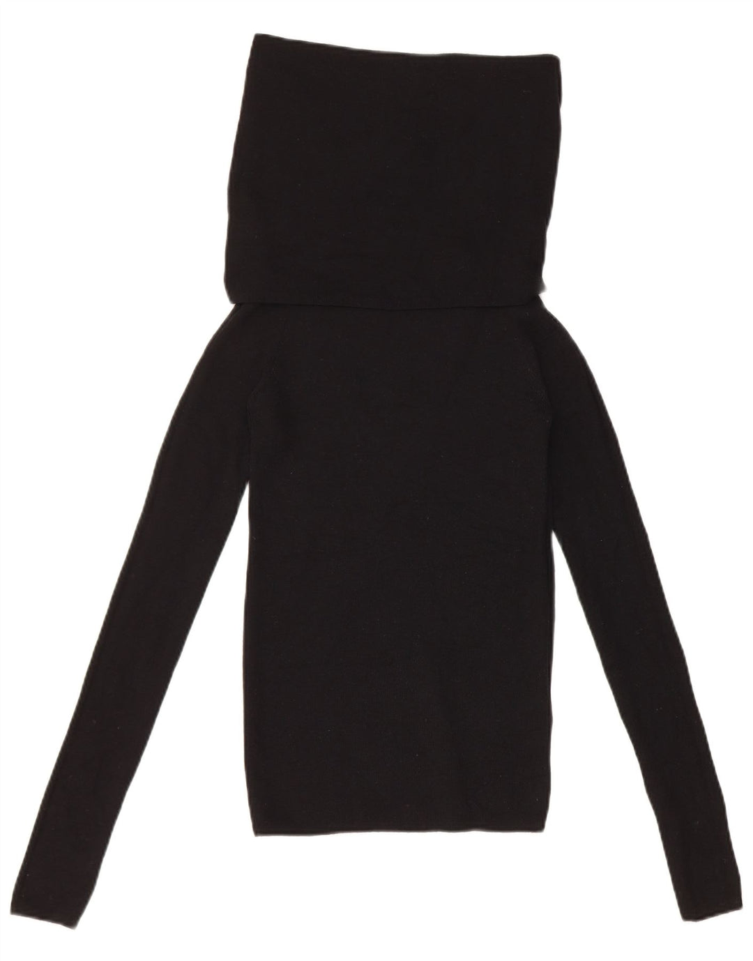 Zara Womens Roll Neck Top Long Sleeve UK 8 Small Black Polyester