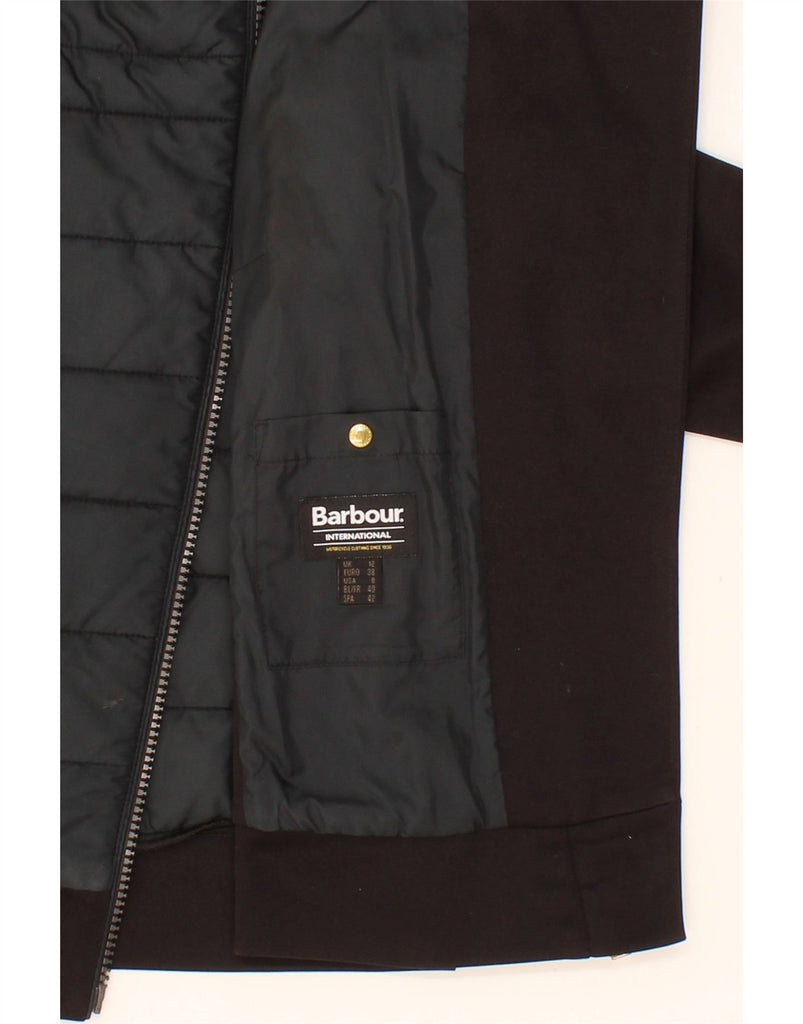 BARBOUR Womens Hooded Padded Jacket UK 12 Medium Black Polyester Vintage Barbour and Second-Hand Barbour from Messina Hembry 