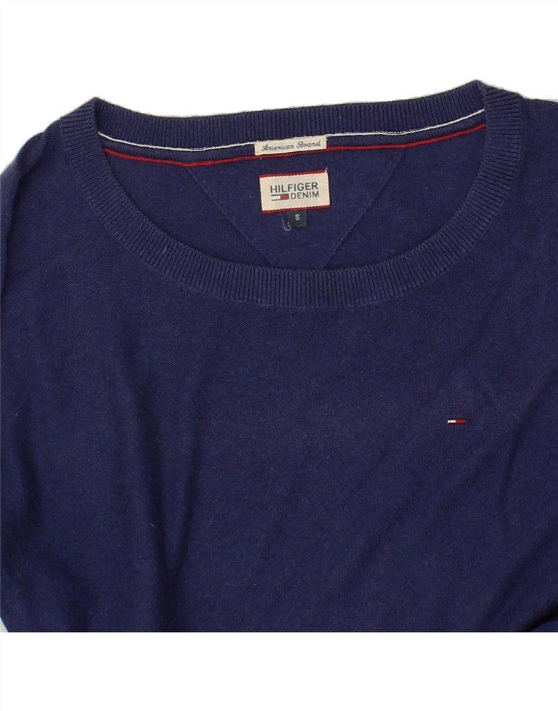 TOMMY HILFIGER Womens Boat Neck Jumper Sweater UK 10 Small Navy Blue Vintage Tommy Hilfiger and Second-Hand Tommy Hilfiger from Messina Hembry 