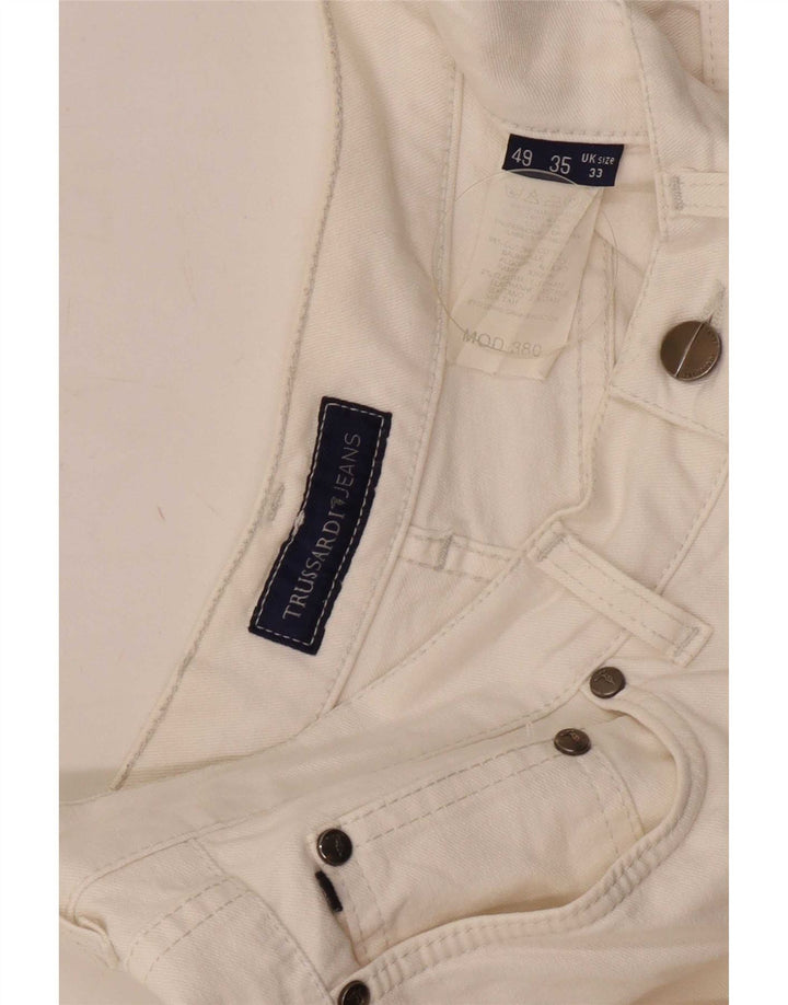 Trussardi Mens Straight Jeans W33 L33 White Cotton