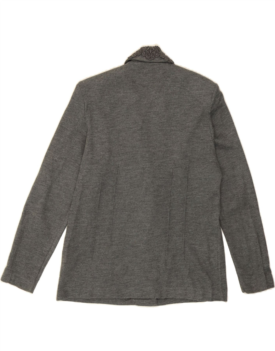 VINTAGE Womens 4 Button Blazer Jacket IT 50 XL Grey Acrylic Vintage Vintage and Second-Hand Vintage from Messina Hembry 