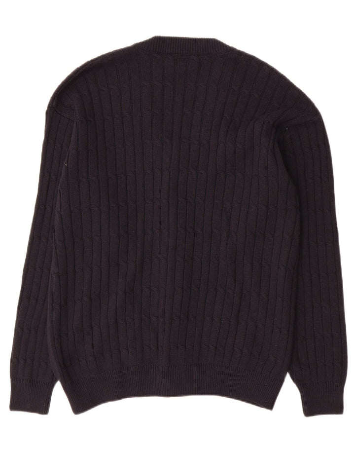 Il Granchio Mens Cardigan Sweater Large Navy Blue Cotton