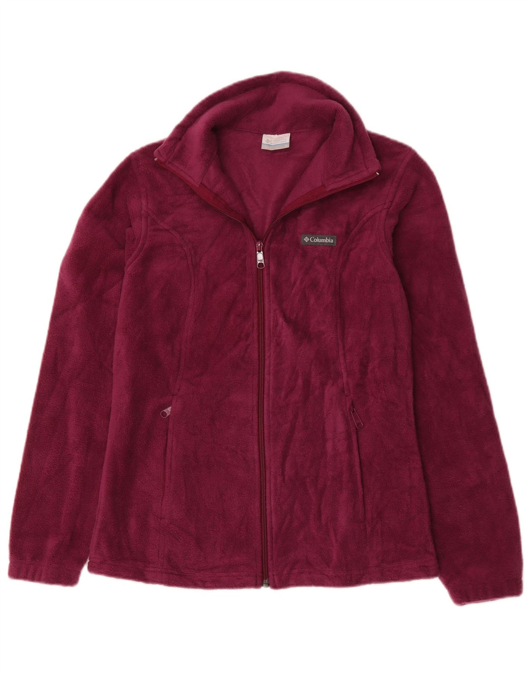 Columbia Womens Fleece Jacket UK 10 Small Burgundy Polyester