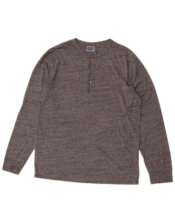 J. Crew Mens Top Long Sleeve XL Grey Flecked Cotton