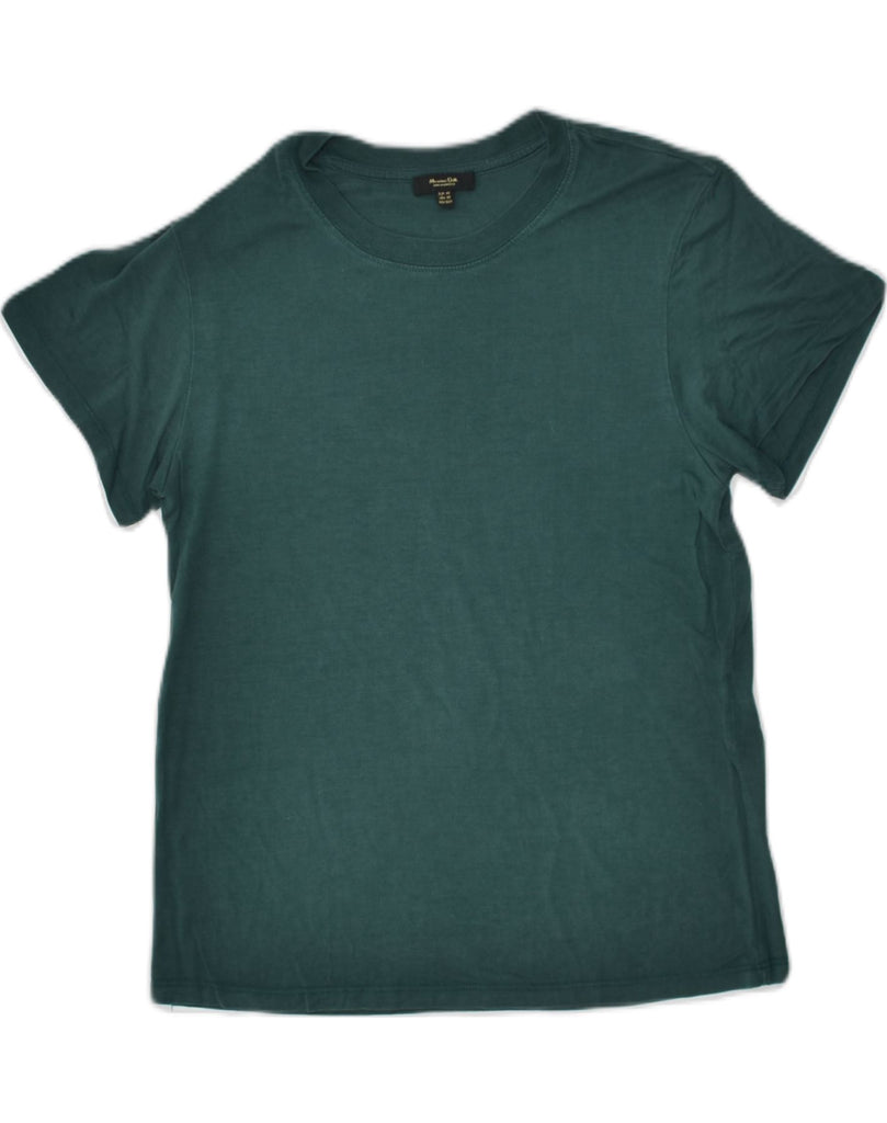 MASSIMO DUTTI Womens T-Shirt Top UK 6 XS Green Lyocell | Vintage Massimo Dutti | Thrift | Second-Hand Massimo Dutti | Used Clothing | Messina Hembry 