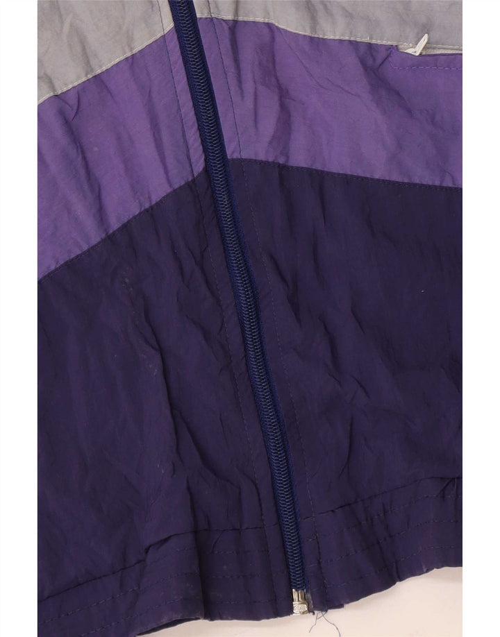 Leopard Mens Tracksuit Top Jacket Medium Purple Colourblock Nylon