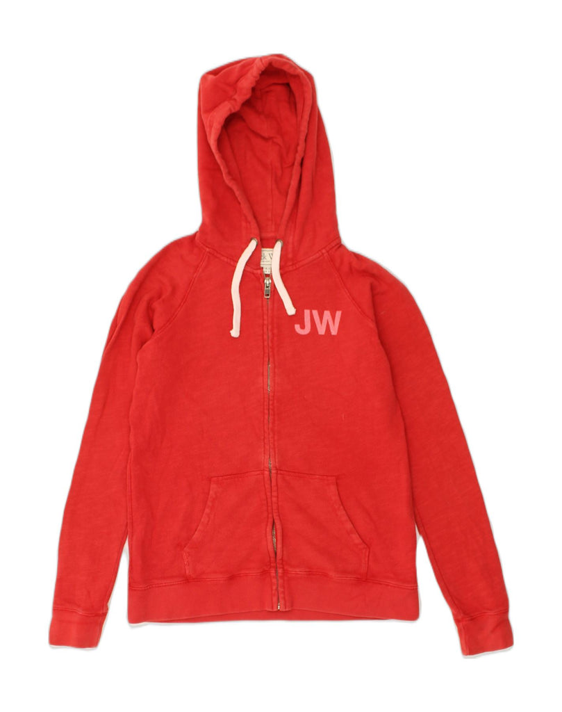 JACK WILLS Womens Classic Fit Zip Hoodie Sweater UK 12 Medium  Red Cotton | Vintage Jack Wills | Thrift | Second-Hand Jack Wills | Used Clothing | Messina Hembry 