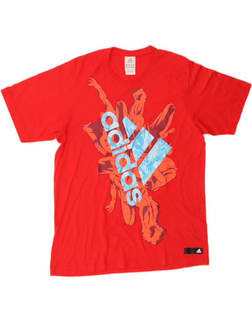 ADIDAS Mens Graphic T-Shirt Top XL Red Cotton Vintage Adidas and Second-Hand Adidas from Messina Hembry 