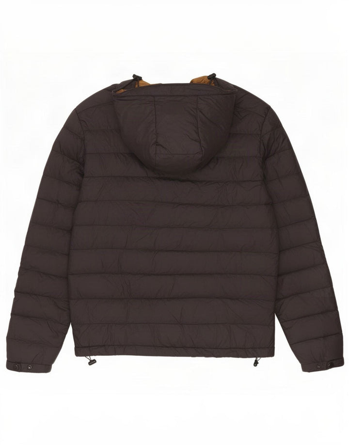 Zara Mens Hooded Padded Jacket UK 38 Medium Black Nylon