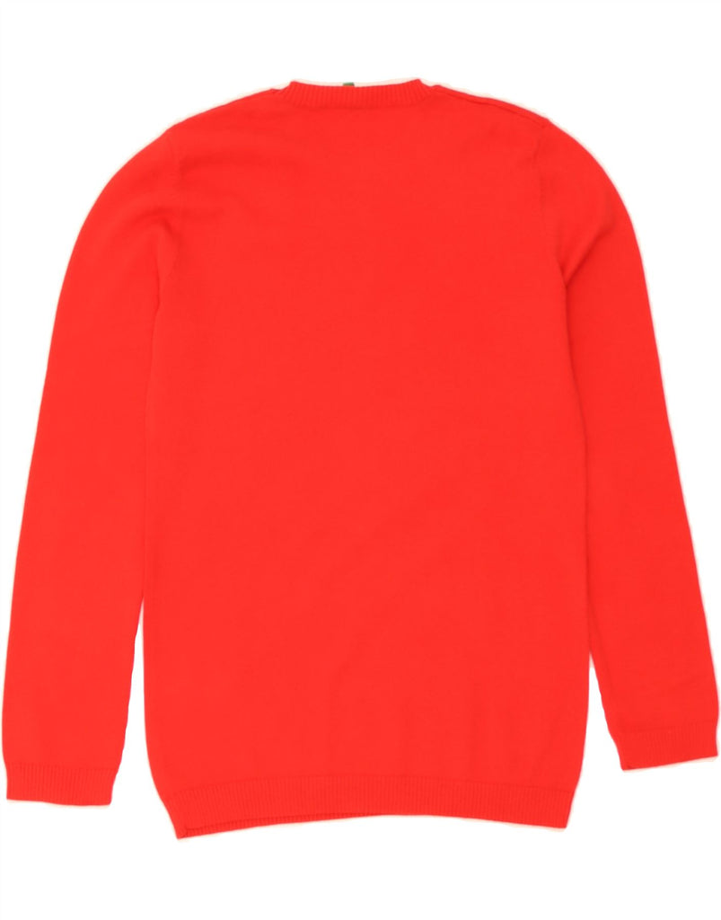 BENETTON Boys Crew Neck Jumper Sweater 10-11 Years XL Red Cotton Vintage Benetton and Second-Hand Benetton from Messina Hembry 