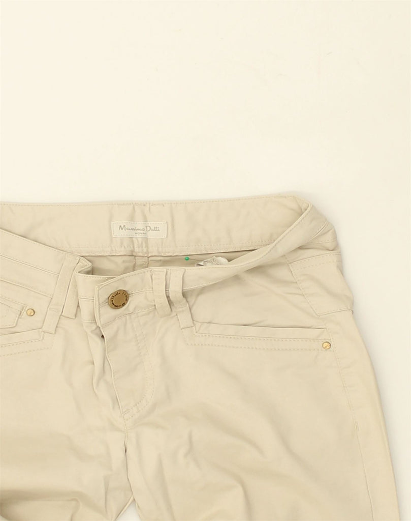 MASSIMO DUTTI Womens Straight Casual Trousers W26 L33  Beige Cotton | Vintage Massimo Dutti | Thrift | Second-Hand Massimo Dutti | Used Clothing | Messina Hembry 