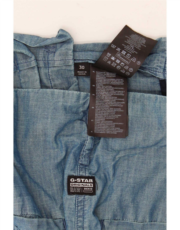 G-Star Womens Pegged Chino Shorts W30 Medium Blue Cotton