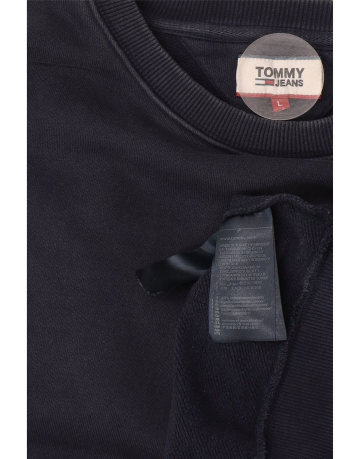 Tommy Hilfiger Mens Sweatshirt Jumper Large Navy Blue Cotton