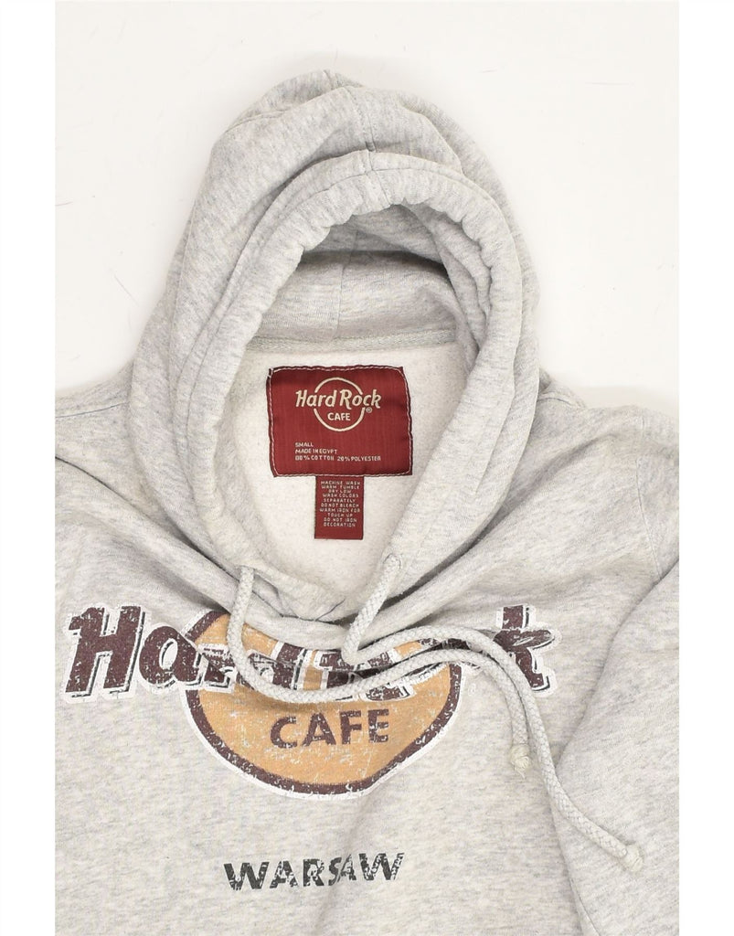 HARD ROCK CAFE Womens Warsaw Graphic Hoodie Jumper UK 10 Small Grey Cotton | Vintage Hard Rock Cafe | Thrift | Second-Hand Hard Rock Cafe | Used Clothing | Messina Hembry 