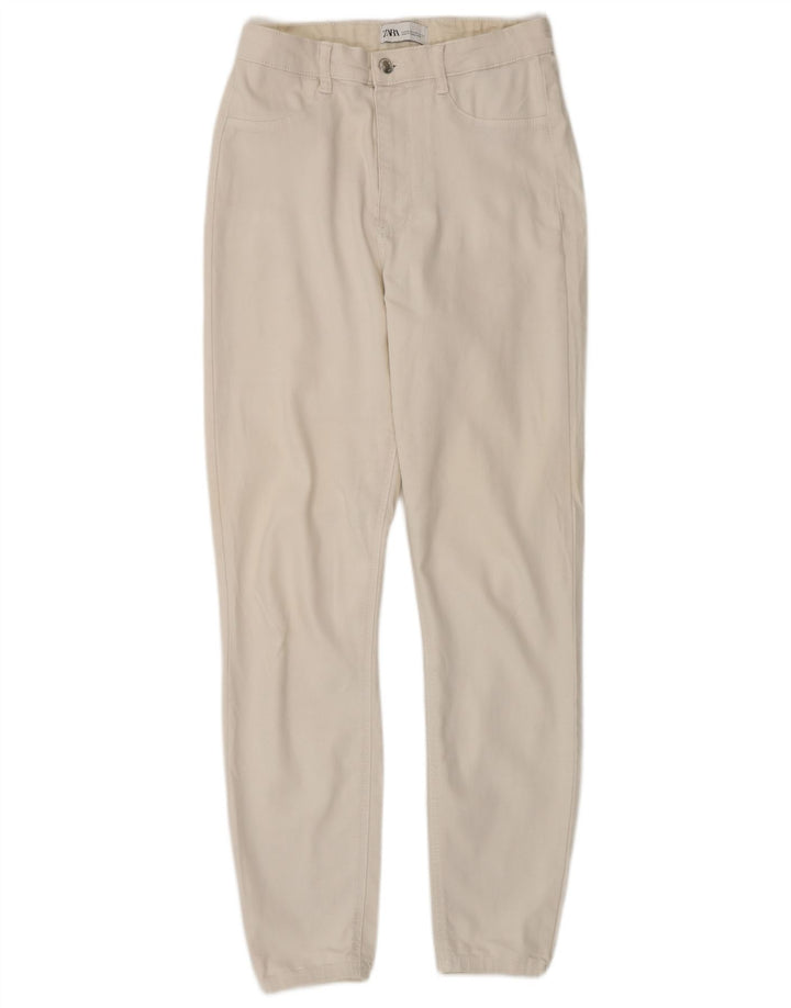 Zara Womens Slim Jeans EU 38 Small W28 L29 Off White Cotton