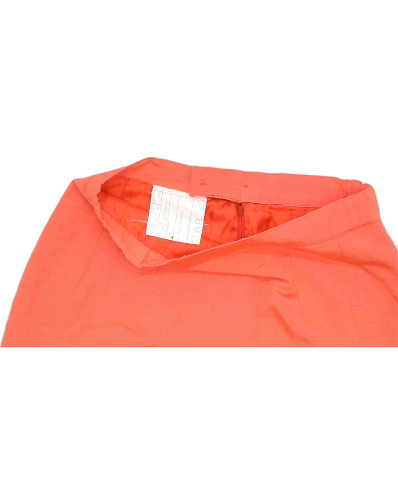 VINTAGE Womens High Waist Pencil Skirt W24 XS Orange Cotton | Vintage | Thrift | Second-Hand | Used Clothing | Messina Hembry 