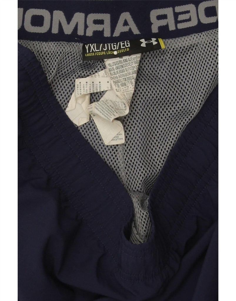 UNDER ARMOUR Boys Storm-Fit Tracksuit Trousers 13-14 Years XL Navy Blue Vintage Under Armour and Second-Hand Under Armour from Messina Hembry 