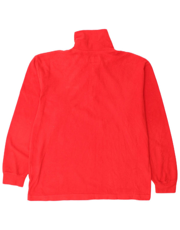 Invicta Mens Zip Neck Fleece Jumper Small Red Polyester
