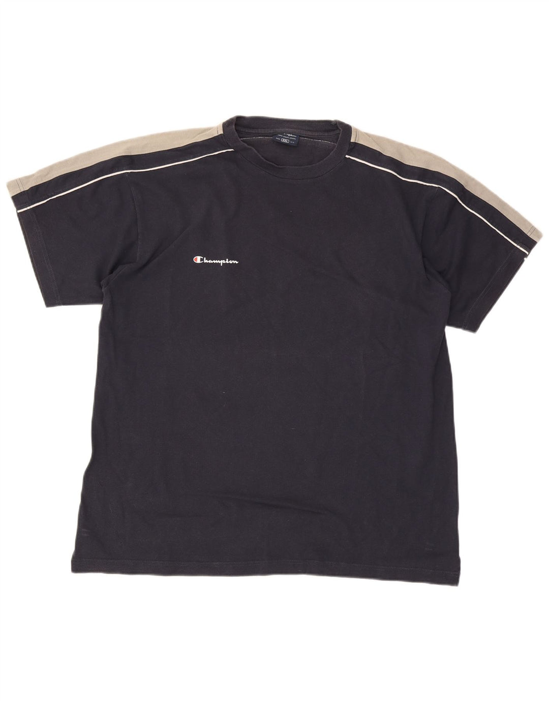 Champion Mens T-Shirt Top 2XL Navy Blue Colourblock