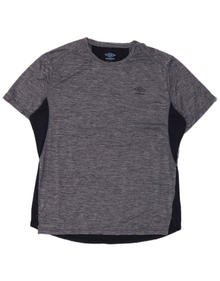 Umbro Mens T-Shirt Top XL Navy Blue Flecked Polyester
