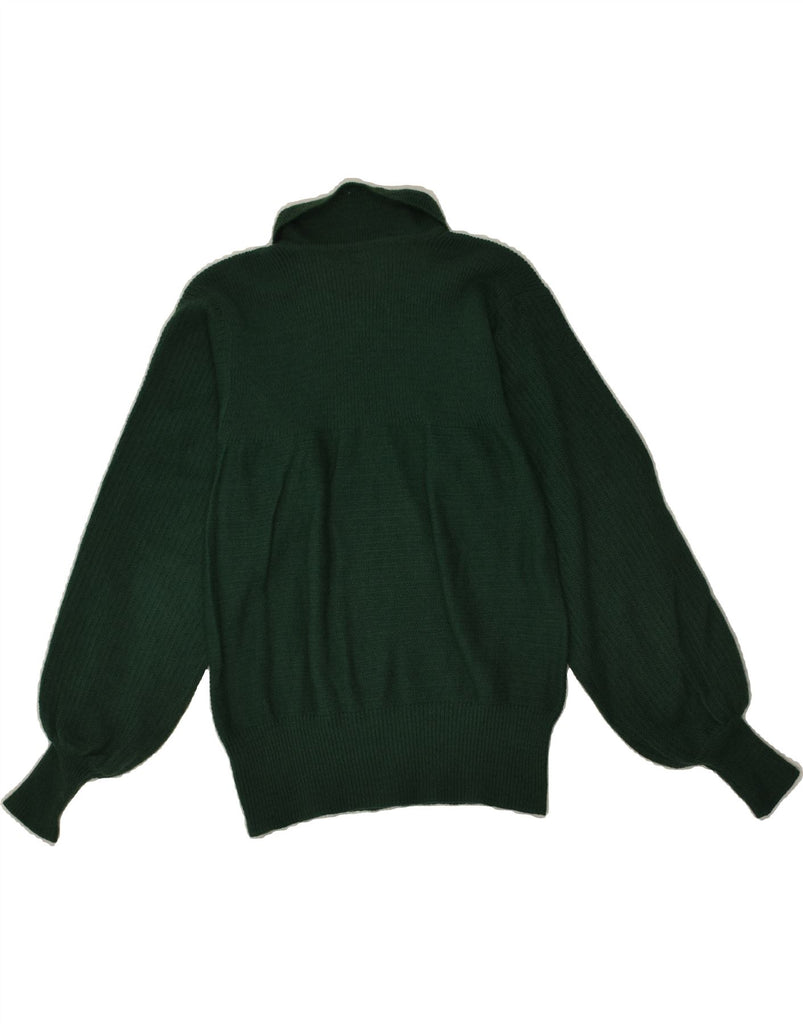 VINTAGE Womens Polo Neck Jumper Sweater UK 12 Medium Green | Vintage Vintage | Thrift | Second-Hand Vintage | Used Clothing | Messina Hembry 