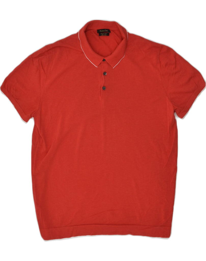 MASSIMO DUTTI Mens Polo Shirt Large Red | Vintage Massimo Dutti | Thrift | Second-Hand Massimo Dutti | Used Clothing | Messina Hembry 