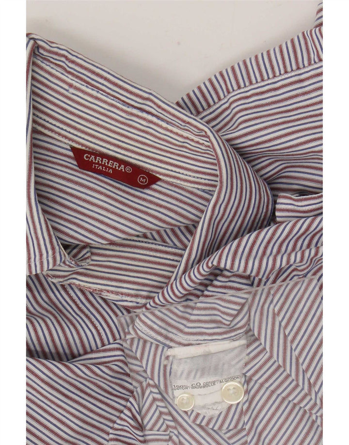 Carrera Mens Shirt Medium Blue Pinstripe Cotton