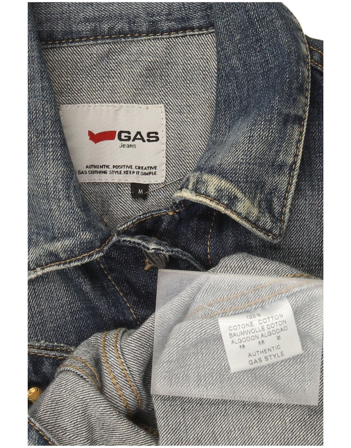 Gas Womens Denim Jacket UK 12 Medium Navy Blue Cotton