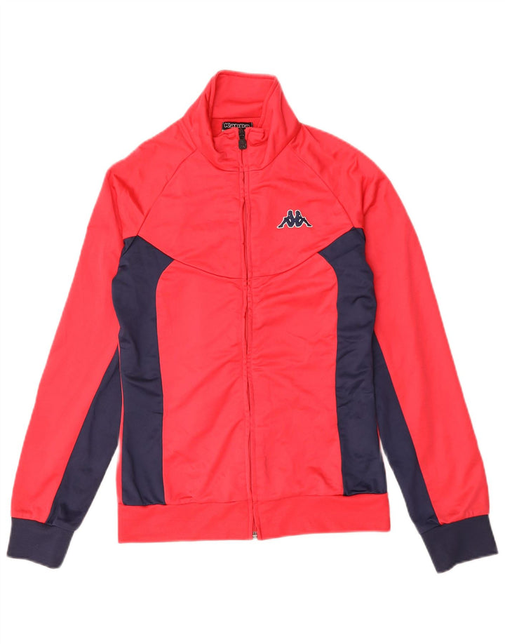 Kappa Womens Tracksuit Top Jacket UK 12 Medium Red Colourblock Polyester