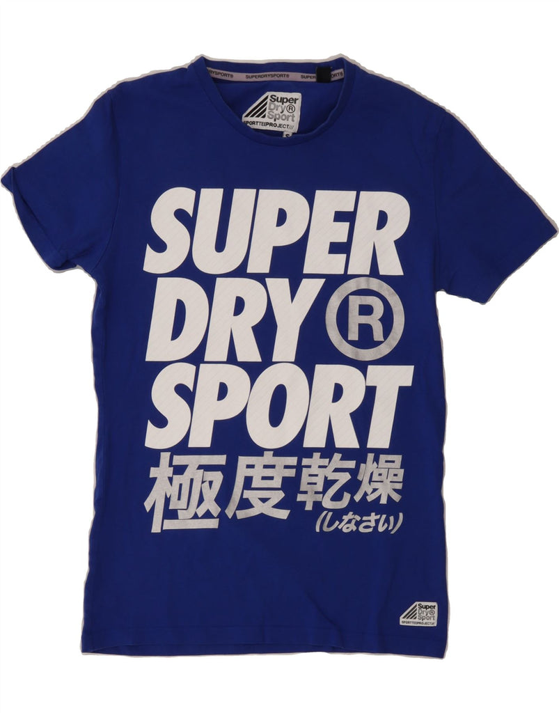 SUPERDRY Mens Graphic T-Shirt Top Small Blue Cotton Vintage Superdry and Second-Hand Superdry from Messina Hembry 