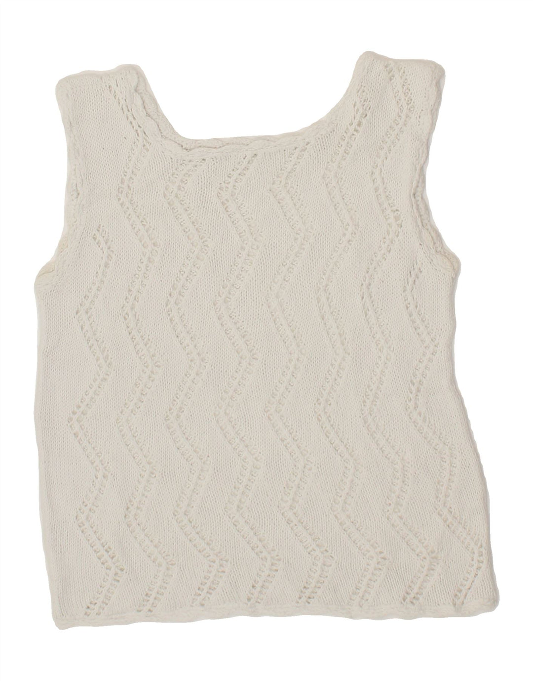 VINTAGE Womens Crop Vest Tank Top UK 12 Medium White Vintage Vintage and Second-Hand Vintage from Messina Hembry 