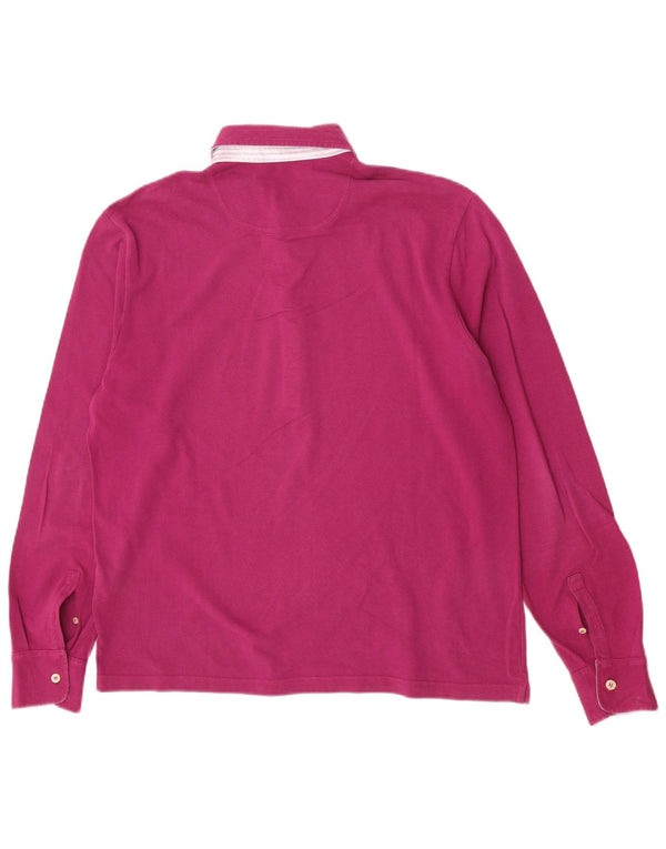 Brooksfield Mens Long Sleeve Polo Shirt IT 52 Large Pink Cotton