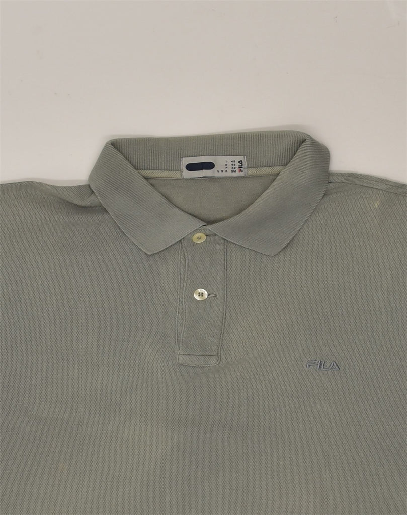 FILA Mens Polo Shirt Medium Grey Cotton | Vintage Fila | Thrift | Second-Hand Fila | Used Clothing | Messina Hembry 