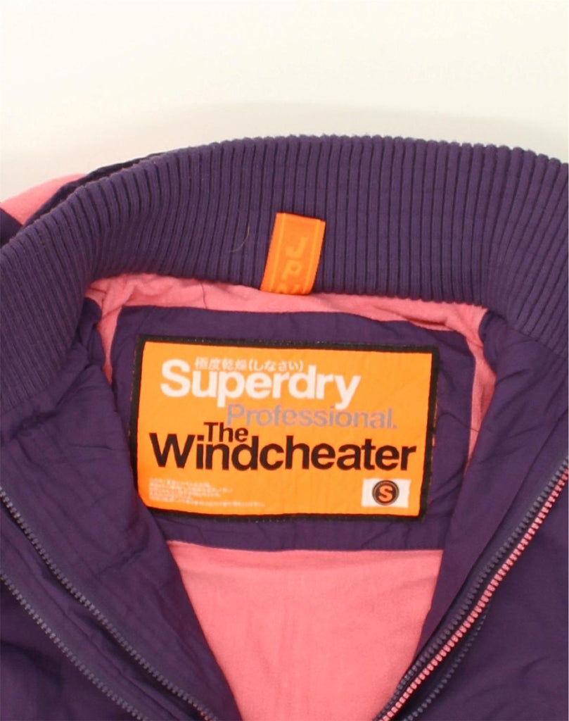 SUPERDRY Womens Windcheater Hooded Windbreaker Jacket UK 10 Small Purple | Vintage Superdry | Thrift | Second-Hand Superdry | Used Clothing | Messina Hembry 