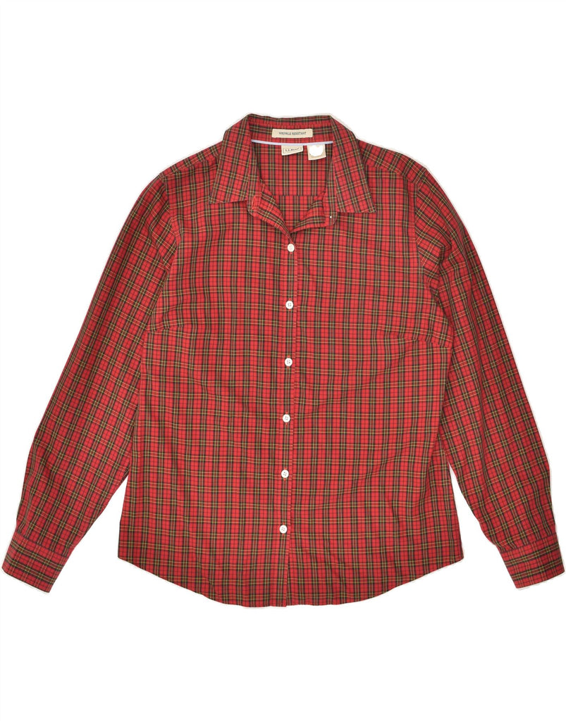 L.L.BEAN Womens Wrinkle Resistant Shirt UK 14 Medium Red Check Cotton | Vintage L.L.Bean | Thrift | Second-Hand L.L.Bean | Used Clothing | Messina Hembry 